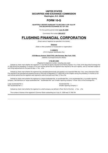Thumbnail Flushing Financial Corp 10-Q Quarterly Report FY 