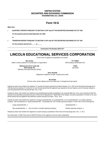 Thumbnail Lincoln Educational Services 10-Q Quarterly Report FY 