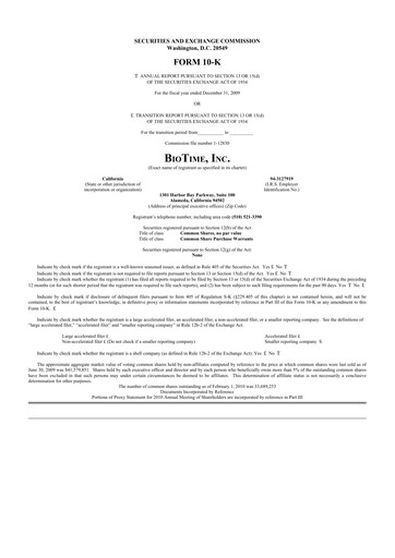 Thumbnail Lineage Cell Therapeutics
 10-K Annual Report 