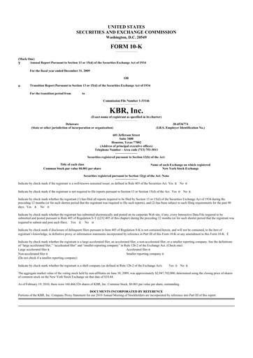 Thumbnail KBR
 10-K Annual Report 