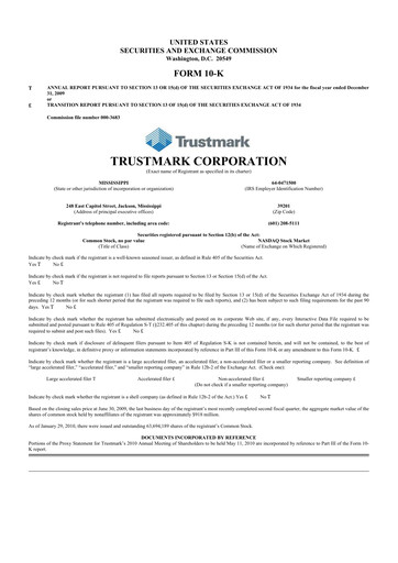 Thumbnail Trustmark 10-K Annual Report 