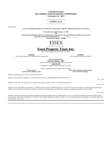 Thumbnail Essex Property Trust
 10-K Annual Report 