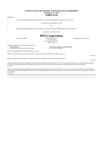 Thumbnail HNI Corporation
 10-K Annual Report 