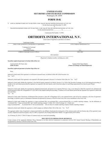 Thumbnail Orthofix Medical
 10-K Annual Report 