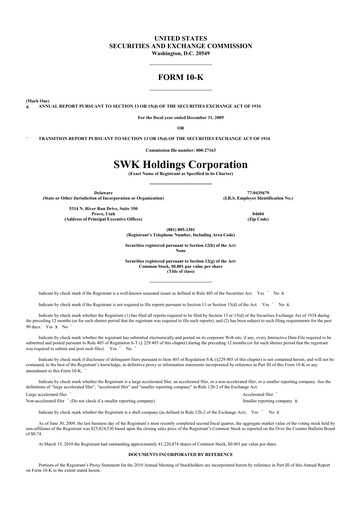 Thumbnail SWK Holdings 10-K Annual Report 
