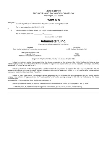 Thumbnail Insperity
 10-Q Quarterly Report FY 