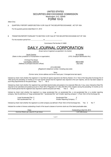 Thumbnail Daily Journal 10-Q Quarterly Report FY 