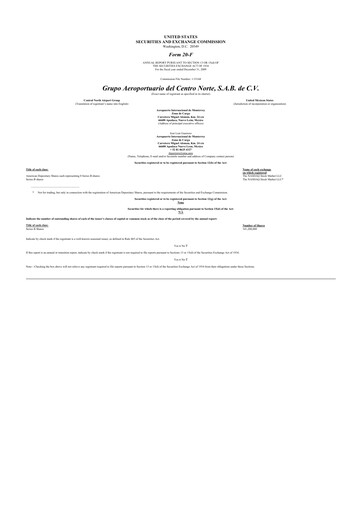 Thumbnail Grupo Aeroportuario Centro Norte
 20-F Annual Report 