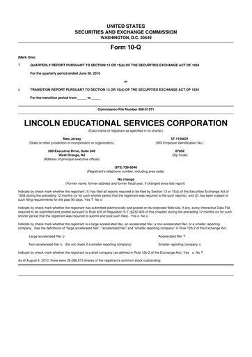 Thumbnail Lincoln Educational Services 10-Q Quarterly Report FY 