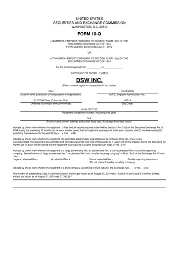 Thumbnail Designer Brands
 10-Q Quarterly Report FY 