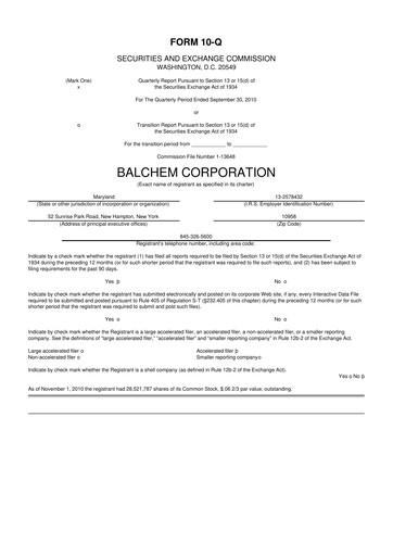 Thumbnail Balchem 10-Q Quarterly Report FY 
