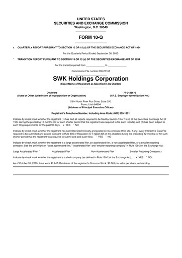 Thumbnail SWK Holdings 10-Q Quarterly Report FY 