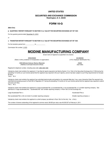 Thumbnail Modine Manufacturing
 10-Q Quarterly Report FY 