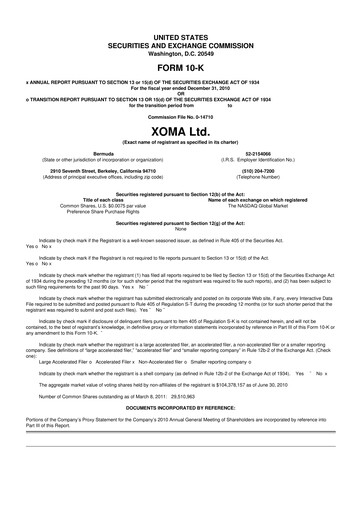 Thumbnail XOMA Royalty 10-K Annual Report 