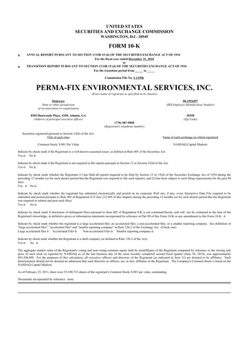Thumbnail Perma-Fix Environmental Services 10-K Annual Report 
