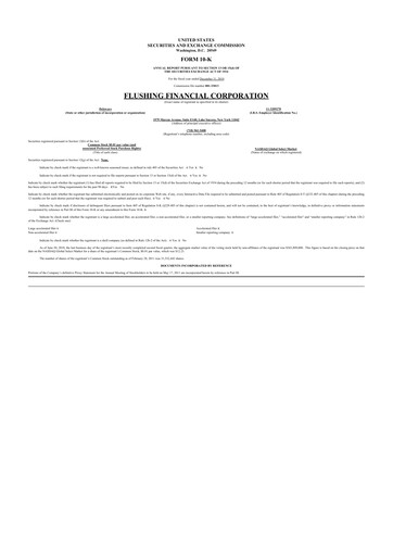 Thumbnail Flushing Financial Corp 10-K Annual Report 
