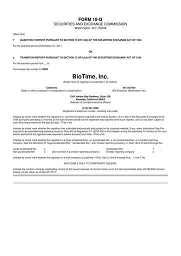 Thumbnail Lineage Cell Therapeutics
 10-Q Quarterly Report FY 