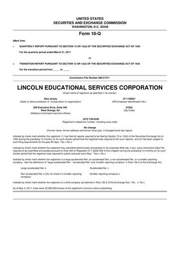 Thumbnail Lincoln Educational Services 10-Q Quarterly Report FY 