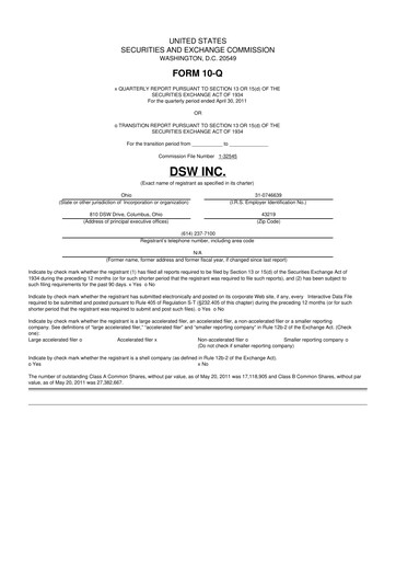 Thumbnail Designer Brands
 10-Q Quarterly Report FY 