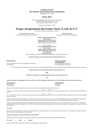 Thumbnail Grupo Aeroportuario Centro Norte
 20-F Annual Report 