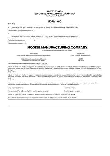 Thumbnail Modine Manufacturing
 10-Q Quarterly Report FY2012 
