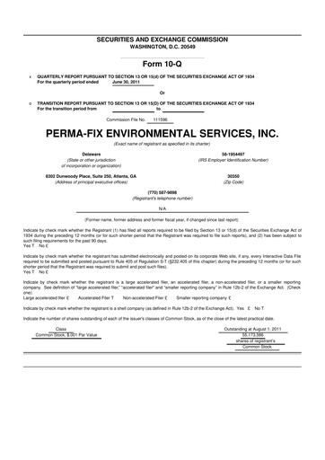 Miniature Perma-Fix Environmental Services 10-Q Rapport trimestriel 2011 