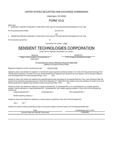 Thumbnail Sensient Technologies
 10-Q Quarterly Report FY2011 