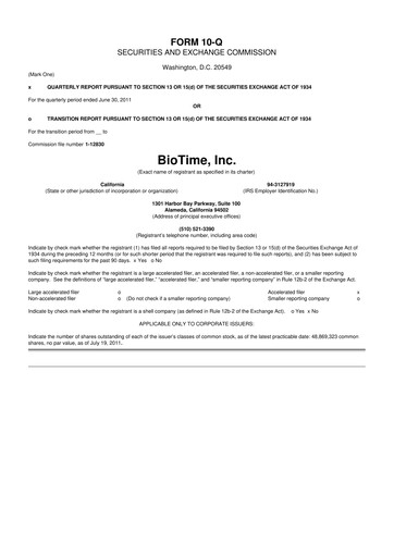 Thumbnail Lineage Cell Therapeutics
 10-Q Quarterly Report FY2011 