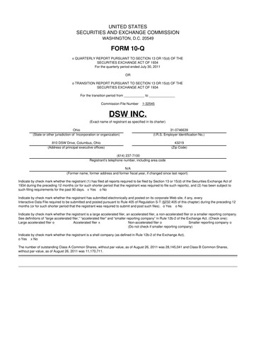 Thumbnail Designer Brands
 10-Q Quarterly Report FY2012 