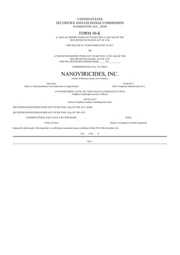 Thumbnail NanoViricides 10-K Annual Report 