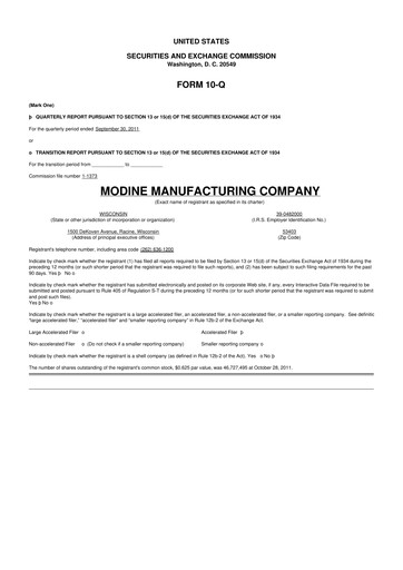 Thumbnail Modine Manufacturing
 10-Q Quarterly Report FY2011 
