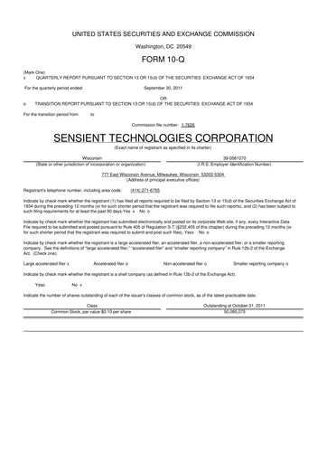 Thumbnail Sensient Technologies
 10-Q Quarterly Report FY2011 