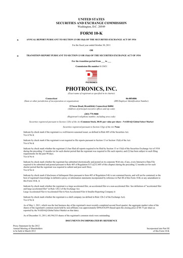 Thumbnail Photronics 10-K Annual Report 2011