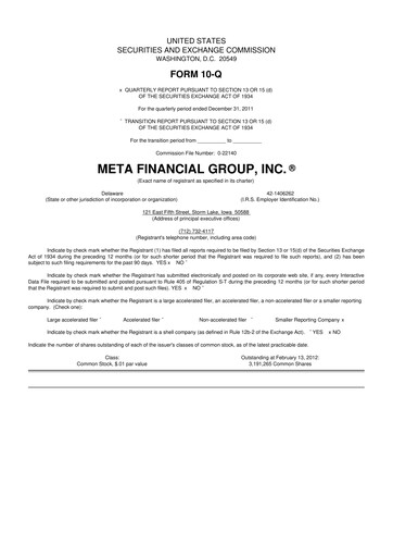 Thumbnail Pathward Financial
 10-Q Quarterly Report FY2011 