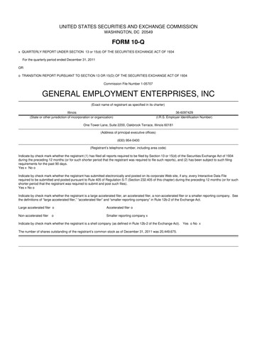 Vorschaubild GEE Group 10-Q Quartalsbericht 2011 