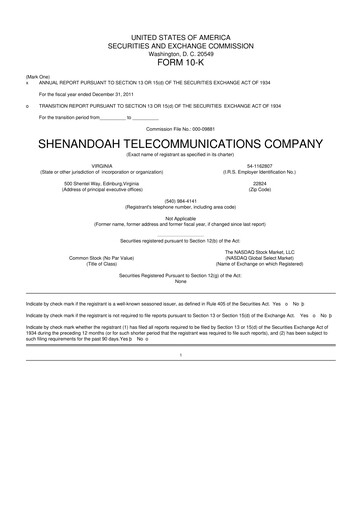 Thumbnail Shentel 10-K Annual Report 2011