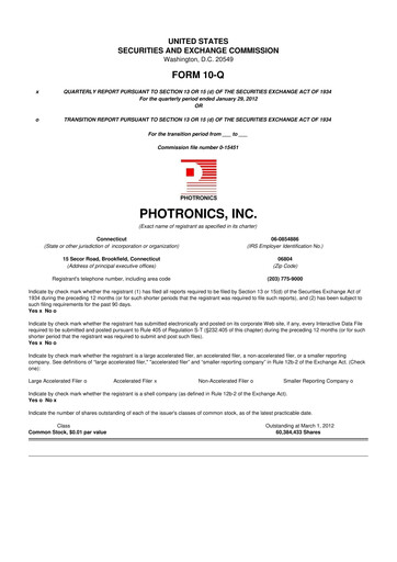 Thumbnail Photronics 10-Q Quarterly Report FY2012 