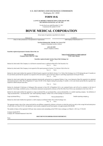 Thumbnail Apyx Medical 10-K Annual Report 2011