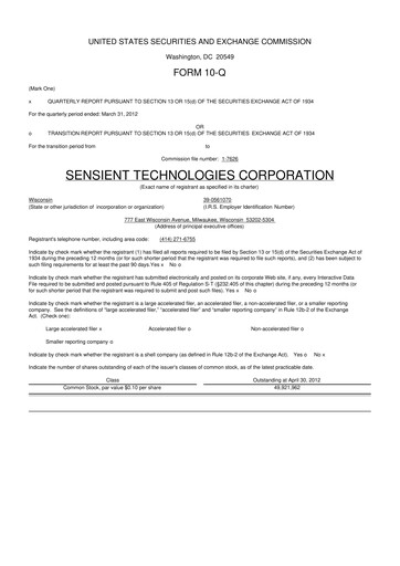 Thumbnail Sensient Technologies
 10-Q Quarterly Report FY2012 