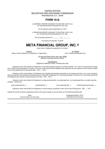 Thumbnail Pathward Financial
 10-Q Quarterly Report FY2012 