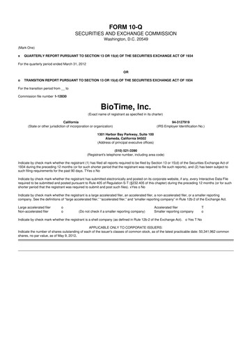 Thumbnail Lineage Cell Therapeutics
 10-Q Quarterly Report FY2012 