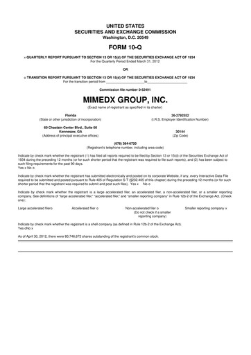 Thumbnail MiMedx Group 10-Q Quarterly Report FY2012 