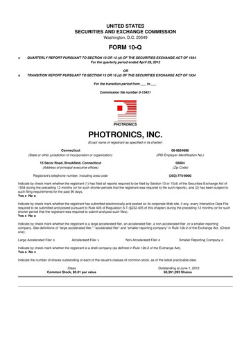 Thumbnail Photronics 10-Q Quarterly Report FY2012 