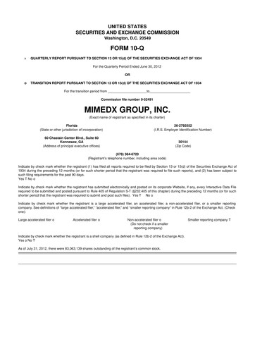 Thumbnail MiMedx Group 10-Q Quarterly Report FY2012 