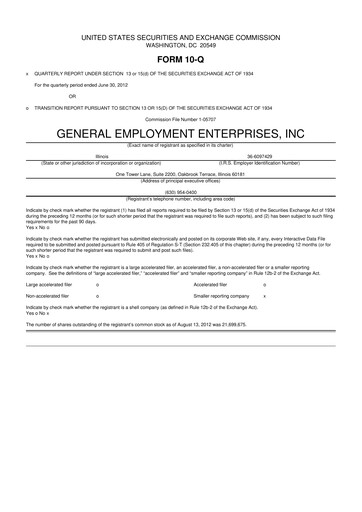 Vorschaubild GEE Group 10-Q Quartalsbericht 2012 