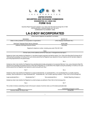 Thumbnail La-Z-Boy
 10-Q Quarterly Report FY2013 