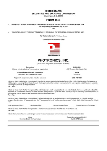 Thumbnail Photronics 10-Q Quarterly Report FY2012 