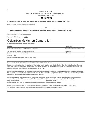 Miniature Columbus McKinnon 10-Q Rapport trimestriel 2013 