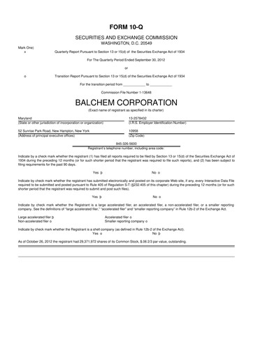 Thumbnail Balchem 10-Q Quarterly Report FY2012 