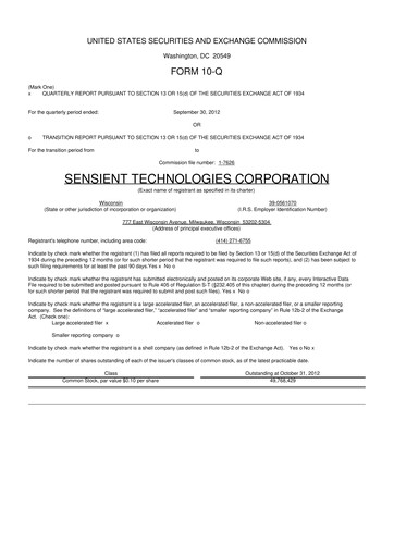 Thumbnail Sensient Technologies
 10-Q Quarterly Report FY2012 